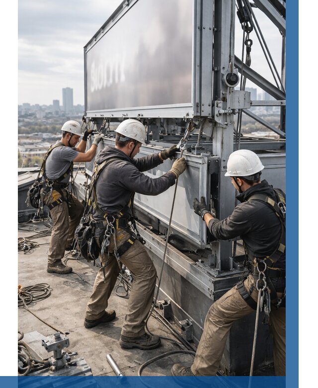 Монтаж крышной рекламной конструкции в Гулькевичах от 62244 р.|ВЫСОТНИК-Гль