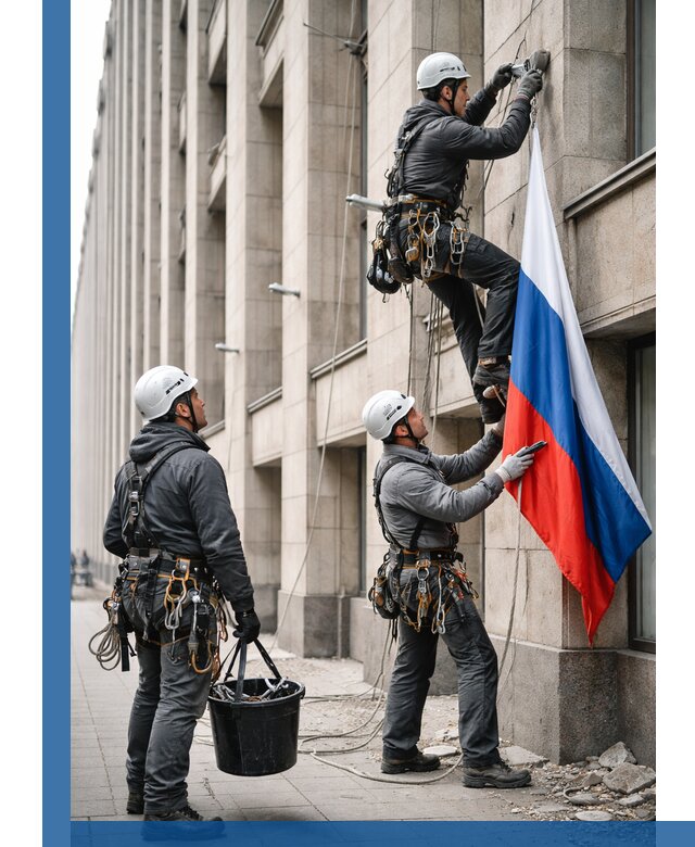 Профессиональная установка флагов на фасаде в Гулькевичах