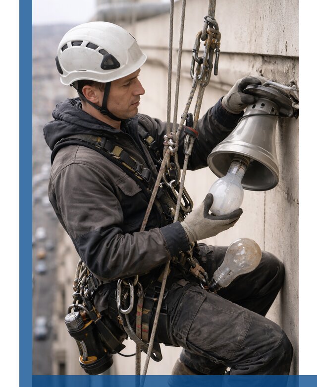 Замена ламп на высоте в Гулькевичах профессионально и быстро