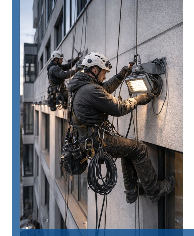 Монтаж фасадного освещения в Гулькевичах установка и подключение