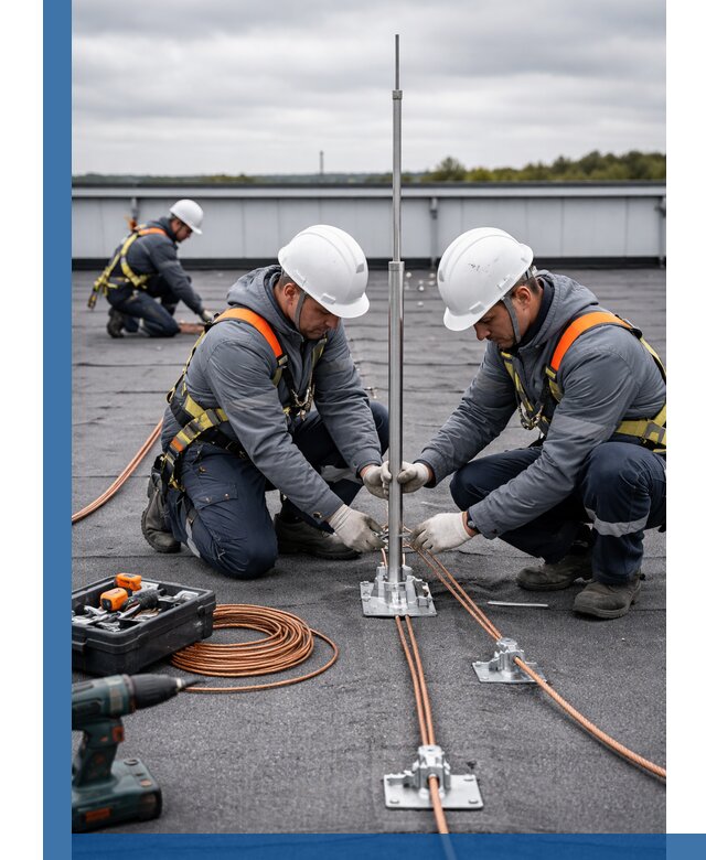 Монтаж молниезащиты на кровле в Гулькевичах под ключ с гарантией