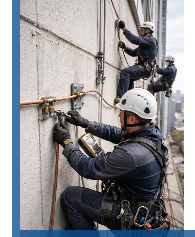 Монтаж системы заземления здания и молниезащиты в Гулькевичах