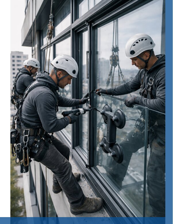 Витражное остекление зданий в Гулькевичах от 3631 р. | ВЫСОТНИК-Гль