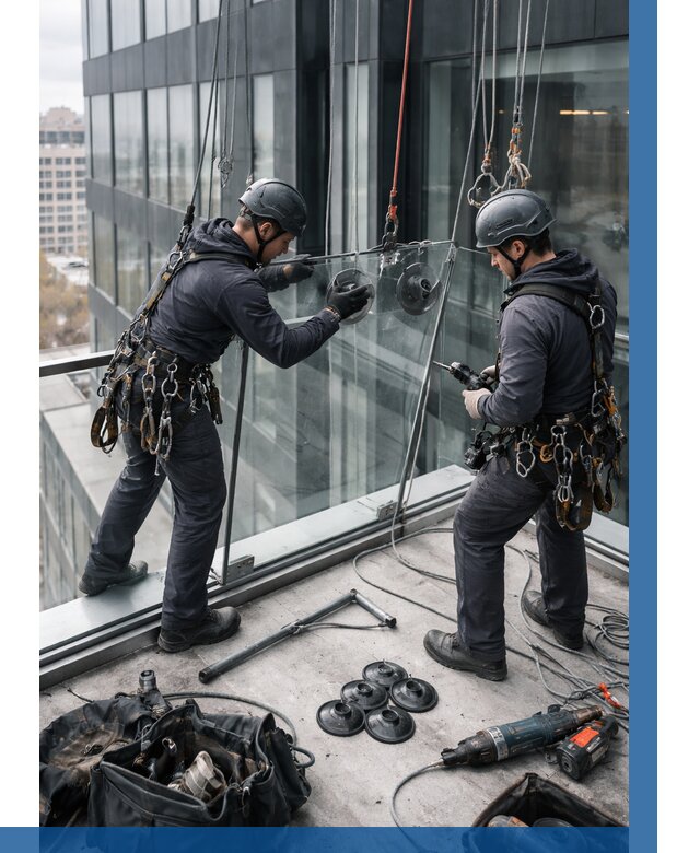 Монтаж стеклянных ограждений в Гулькевичах от 2594 р. | ВЫСОТНИК-Гль