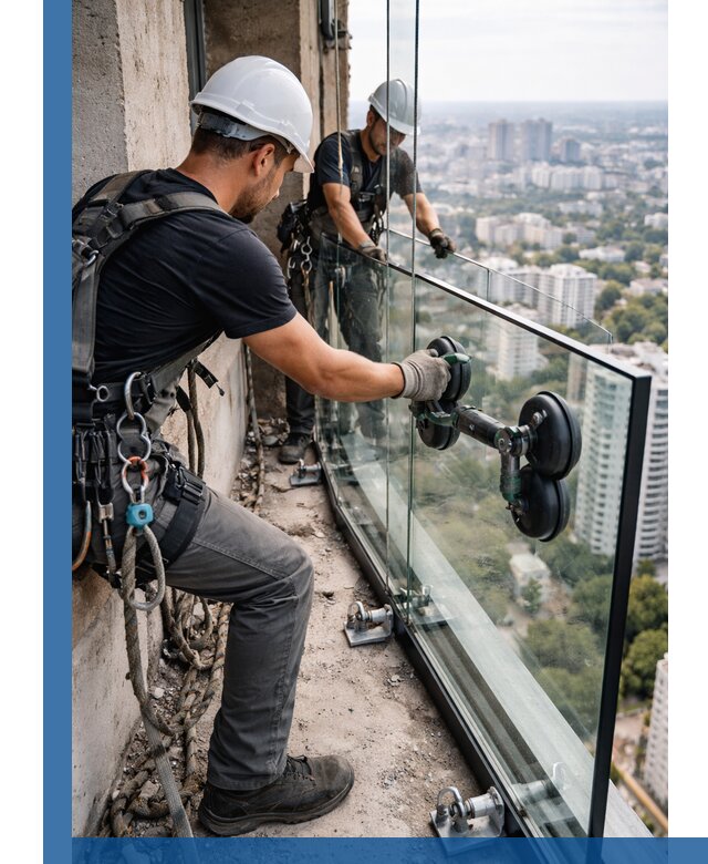 Монтаж стеклянных ограждений под ключ с гарантией в Гулькевичах