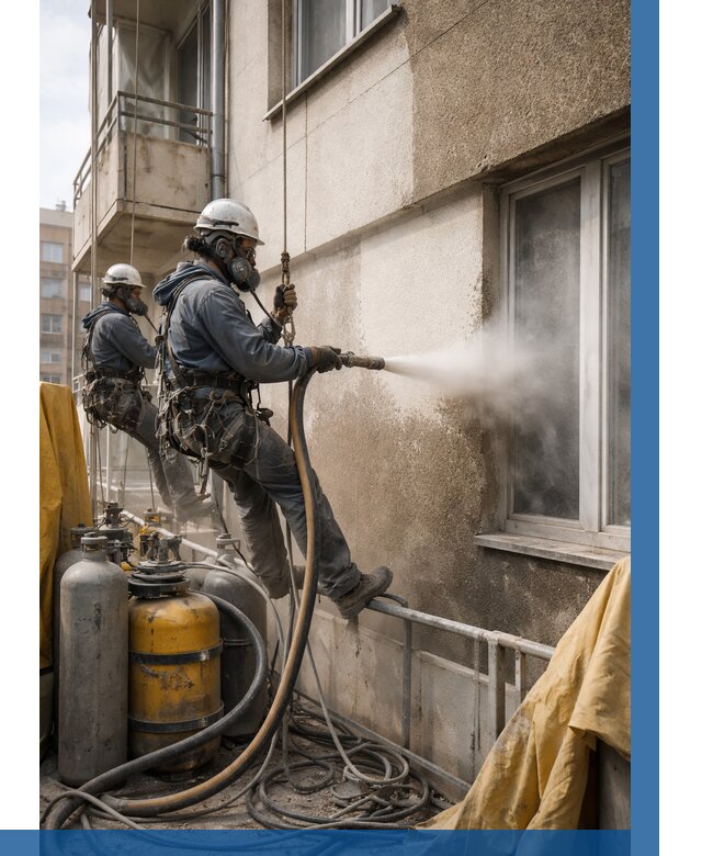 Пескоструйная очистка фасада в Гулькевичах от 674 р. | ВЫСОТНИК-Гль