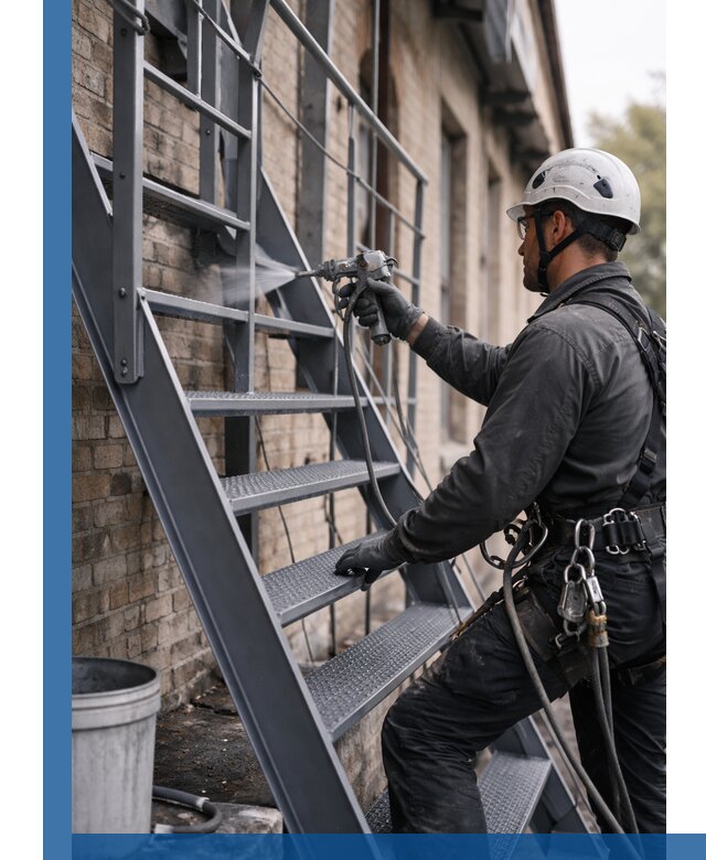 Покраска и антикоррозионная защита пожарных лестниц в Гулькевичах