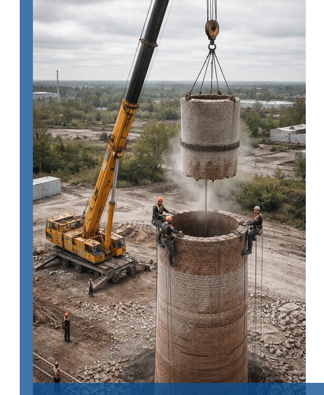 Демонтаж дымовой трубы в Гулькевичах с гарантиями безопасности