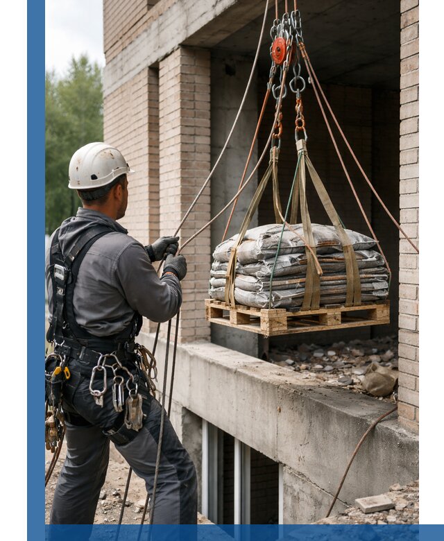 Подъем материалов на этаж веревками в Гулькевичах оперативно