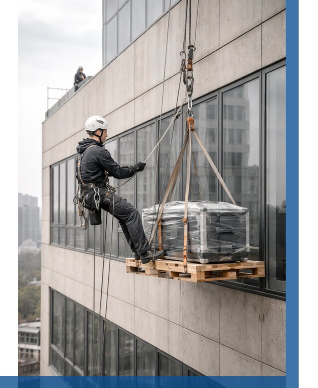 Спуск груза по фасаду в Гулькевичах от 3631 р. | ВЫСОТНИК-Гль