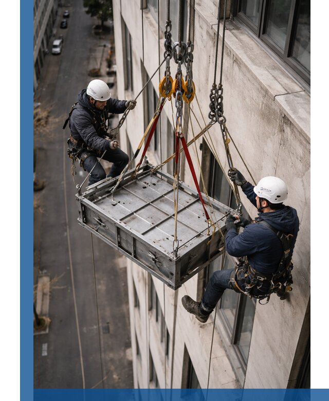 Спуск и подъем грузов по фасаду в Гулькевичах для зданий