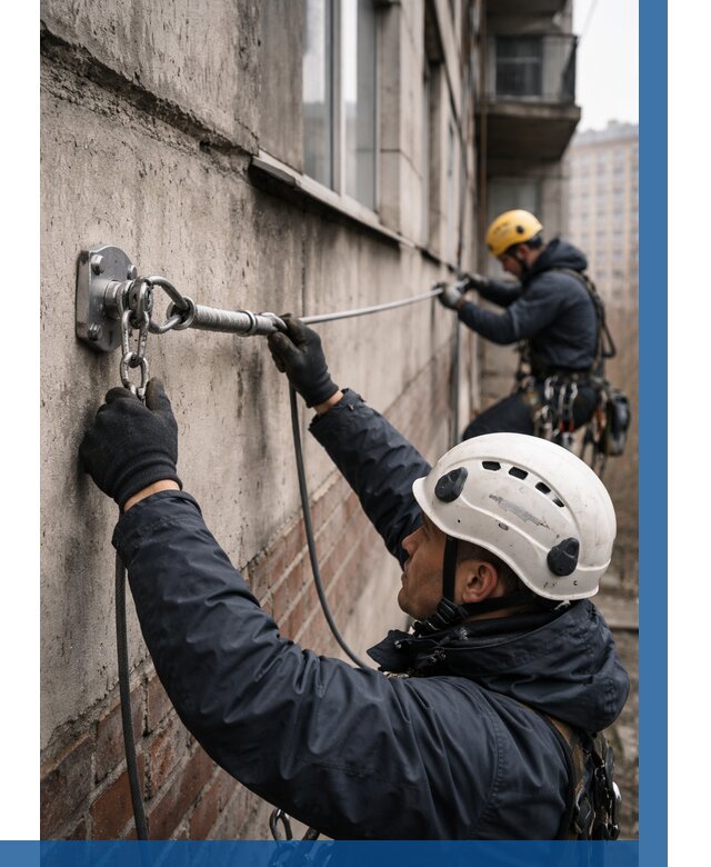 Монтаж анкерных линий в Гулькевичах от 3112 р. | ВЫСОТНИК-Гль
