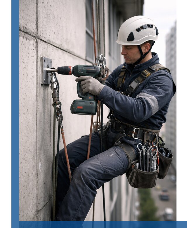 Установка анкерных точек для высотных работ в Гулькевичах