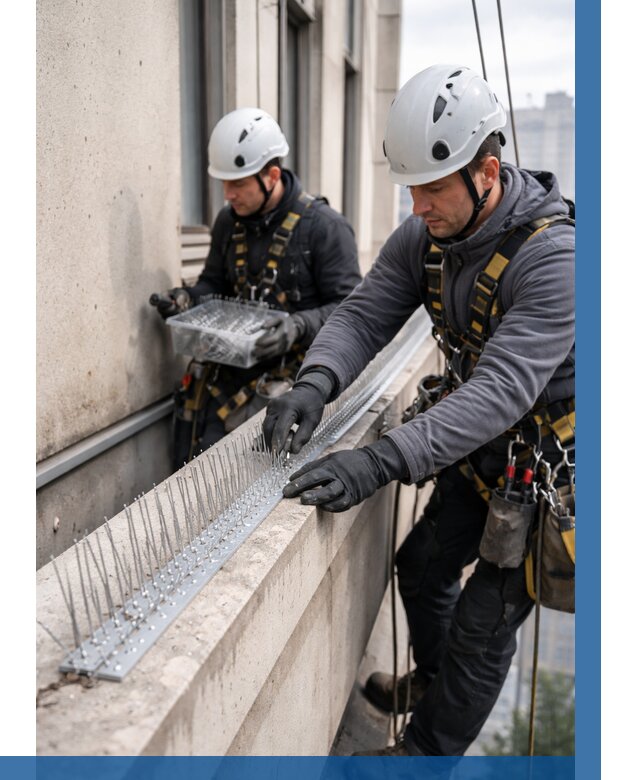 Установка шипов от птиц в Гулькевичах от 882 р. | ВЫСОТНИК-Гль